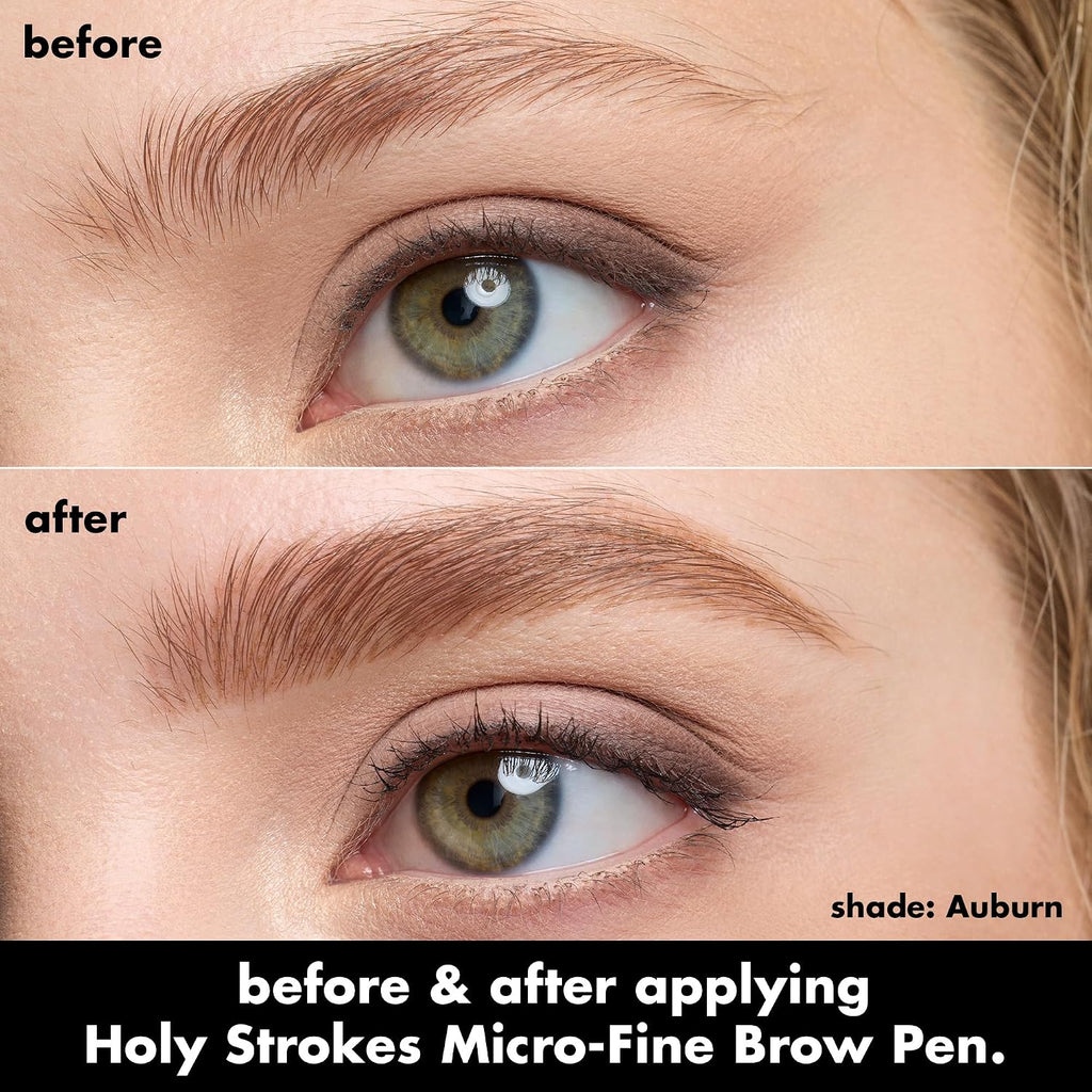e.l.f. Holy Strokes Micro-Fine Brow Pen. Liquid Waterproof Eyebrow Makeup For Detailing & Adding Dimension. Vegan & Cruelty-Free. Auburn