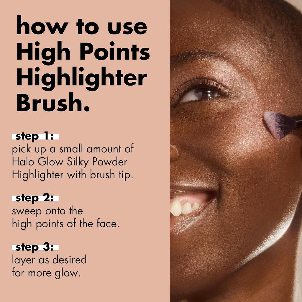e.l.f. High Points Highlighter Brush. Soft & Tapered Face Makeup Brush For Illuminating & Creating Soft-Focus Glow. Vegan & Cruelty-Free