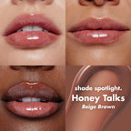 e.l.f. Glow Reviver Lip Oil. Tinted. Hydrating & Non-Sticky. Honey Talks | High-Shine Tinted Lip Oil. Hydrating. Infused with Jojoba & Nourishing Oils. Glossy Formula. Vegan & Cruelty-Free