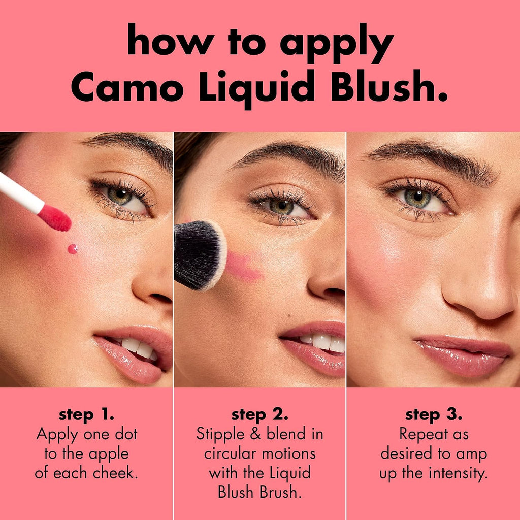 e.l.f. Camo Liquid Blush. Buildable & Blendable. Gorg Orange | Lightweight Liquid Formula. Long-Lasting Wear. High-Pigment Color. Smooth Application. Buildable. Vegan & Cruelty-Free