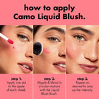 e.l.f. Camo Liquid Blush. Buildable & Blendable. Suave Mauve | Lightweight Liquid Formula. Long-Lasting Wear. High-Pigment Color. Smooth Application. Buildable. Vegan & Cruelty-Free