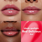 e.l.f. Glow Reviver Lip Oil. Tinted. Hydrating & Non-Sticky. Red Delicious | High-Shine Tinted Lip Oil. Hydrating. Infused with Jojoba & Nourishing Oils. Glossy Formula. Vegan & Cruelty-Free