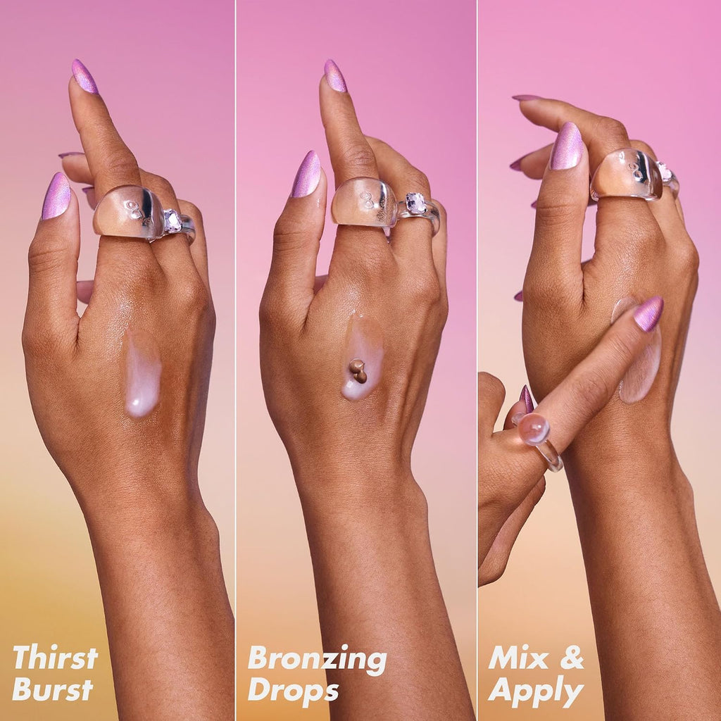 e.l.f. SKIN The Hottest Drops Duo | Holy Hydration! Thirst Burst Drops & Bronzing Drops Skincare Set. For A Dewy. Sun-Kissed Look. Vegan & Cruelty-Free