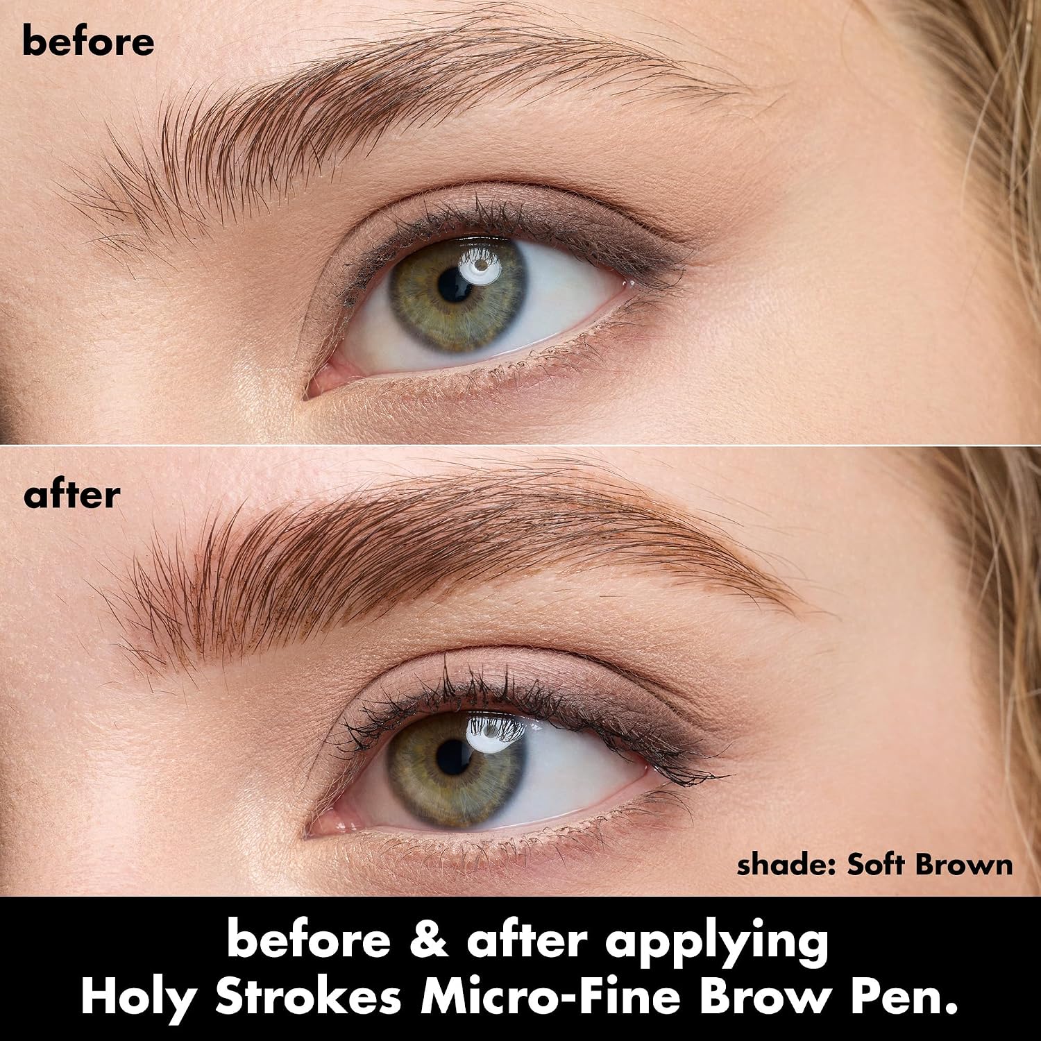 e.l.f. Holy Strokes Micro-Fine Brow Pen. Liquid Waterproof Eyebrow Makeup For Detailing & Adding Dimension. Vegan & Cruelty-Free. Soft Brown