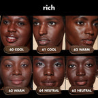 e.l.f. Soft Glam Satin Foundation. Medium Coverage. 64 Rich Neutral | Satin Finish. Long-Lasting Wear. Hydrating Hyaluronic Acid & Hibiscus Complex. Blurs Pores. Lightweight. Vegan & Cruelty-Free