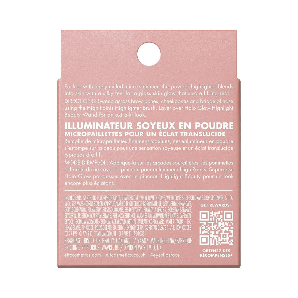 e.l.f. Halo Glow Silky Powder Highlighter. Long-Lasting Luminous Face Finish. Cake-Resistant With Micro-Shimmer. Vegan & Cruelty-Free. Bronzed Baddie