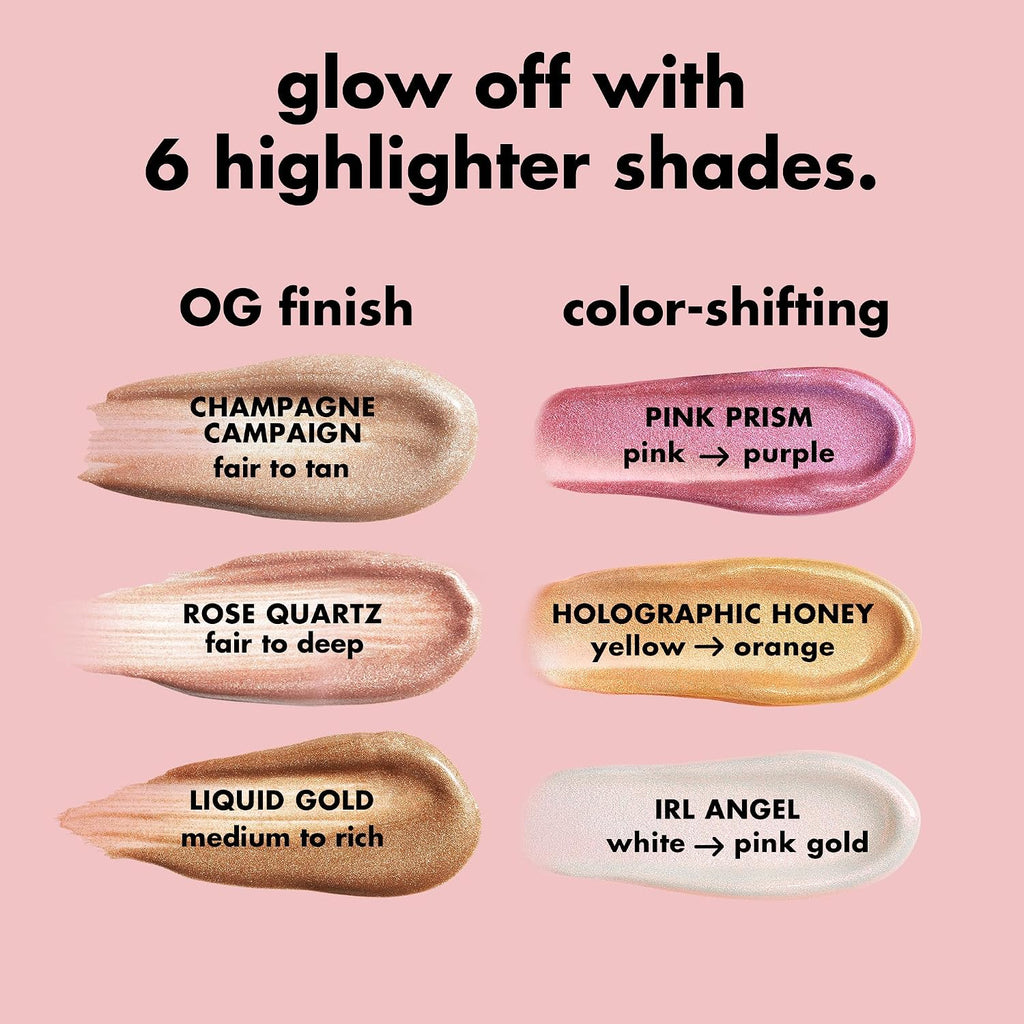 e.l.f. Halo Glow Highlight Beauty Wand. Rose Quartz | Liquid Highlighter Wand For Luminous. Glowing Skin. Buildable Formula. Vegan & Cruelty-free
