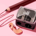 e.l.f.. Dual-Pencil Sharpener. Convenient. Essential Tool. Sharpens. Easy To Clean. Travel-Friendly. Compact. Includes Bonus Small Sharpener