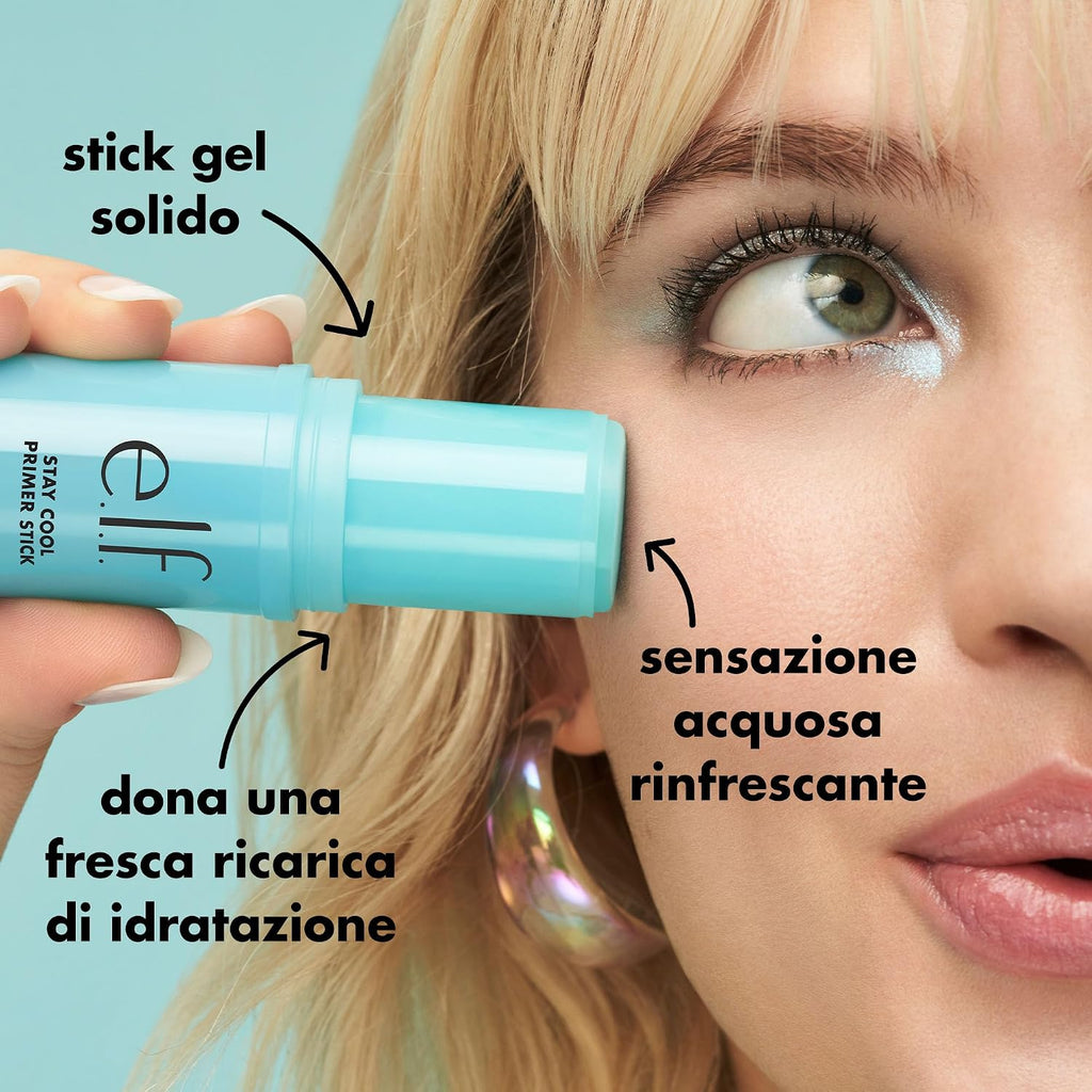 e.l.f. Stay Cool Primer Stick | Hydrating Gel Primer Preps Skin For Makeup. Imparts A Cooling Feel. Infused With Aloe Water. Vegan & Cruelty-Free