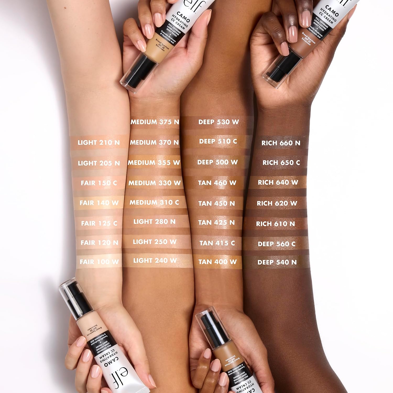 e.l.f. Hydrating Camo CC Cream. Deep 560 C | SPF 30. Color Correcting Full Coverage Foundation For A Dewy Finish. Vegan & Cruelty-Free