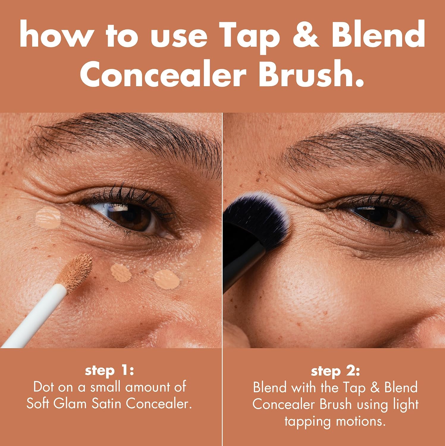 e.l.f. Tap & Blend Concealer Brush. Covers Blemishes & Dark Spots For An Airbrushed Finish With A Precision Tip. Synthetic. Vegan. & Cruelty-Free