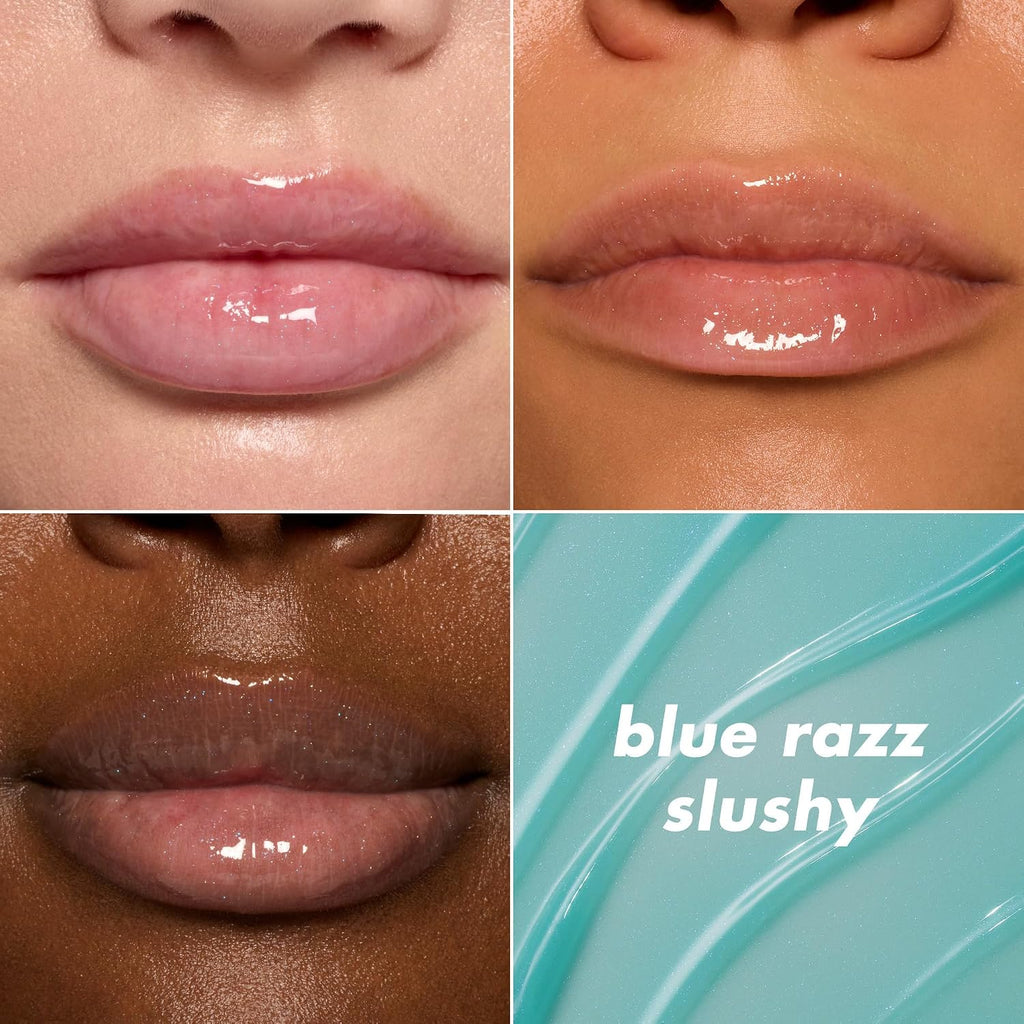 e.l.f. Glow Reviver Melting Lip Balm. Tinted. Blue Razz Slushy | Hydrating & Glossy. Buildable Sheer Color. Soft Texture with Hyaluronic Acid Blend & Nourishing Butters. Vegan & Cruelty-Free
