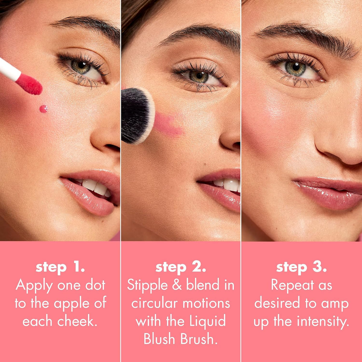 e.l.f. Camo Liquid Blush. Buildable & Blendable. Bronze Bombshell | Lightweight Liquid Formula. Long-Lasting Wear. High-Pigment Color. Smooth Application. Buildable. Vegan & Cruelty-Free