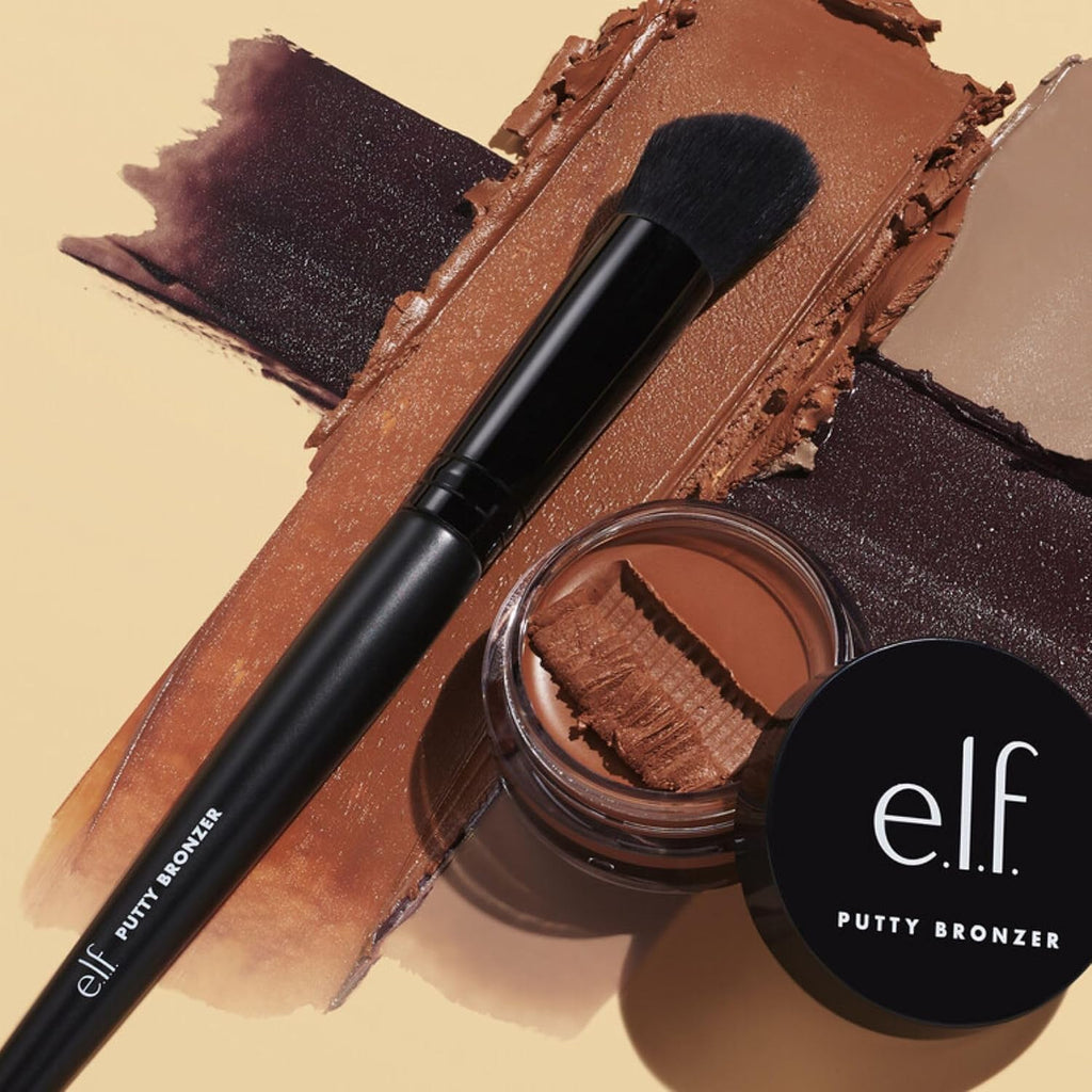 e.l.f. Putty Bronzer Brush. Angled Makeup Brush For Contour & Highlight. Made For The e.l.f. Putty Bronzer. Flawless Sanitary Application