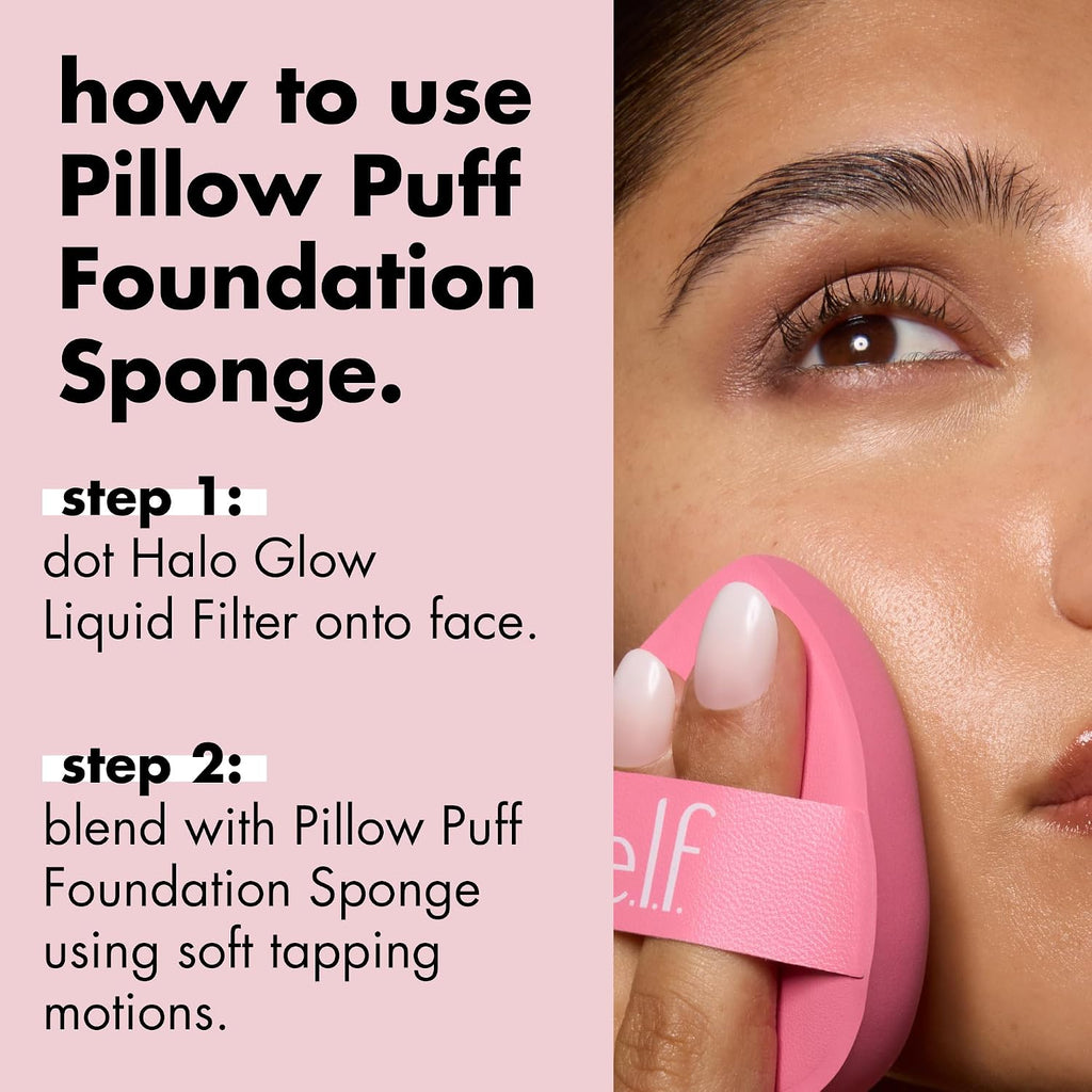 e.l.f. Pillow Puff Foundation Sponge | Bouncy. Ultra-Soft Foam Makeup Sponge For Liquid Foundation. Creates An Airbrushed Finish. Vegan & Cruelty-Free