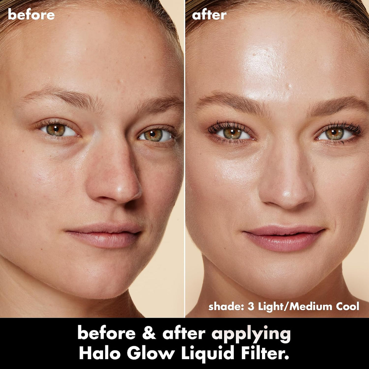 e.l.f. Halo Glow Liquid Filter. Hydrating Complexion Boost. 3 Light/Medium | Soft Focus. Luminous Natural Glow for Face & Body. Infused with Hyaluronic Acid & Squalene. Vegan & Cruelty-Free