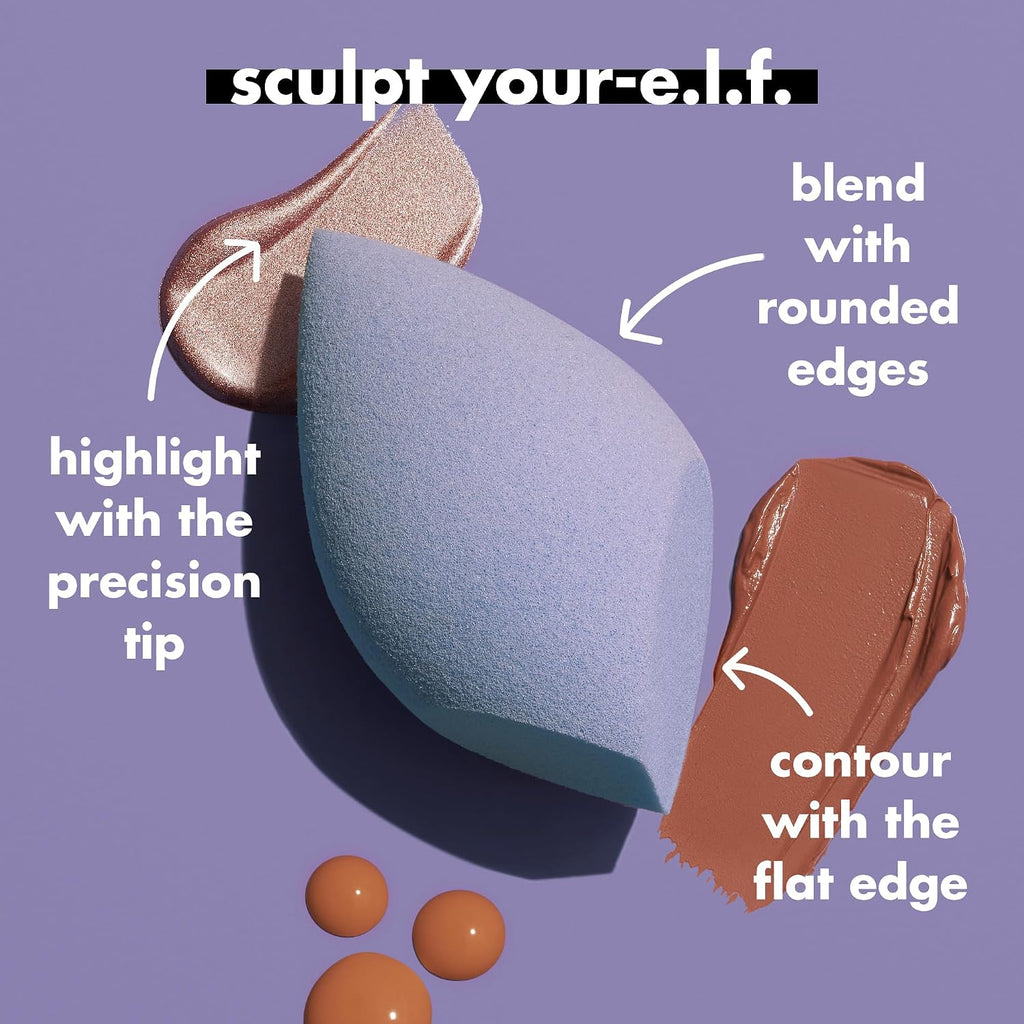 e.l.f. Precision Sculpting Sponge | 3-in-1 Sponge For Contouring & Blending To A Smooth Finish. Great For Cream & Powder Formulas. Vegan & Cruelty-Free