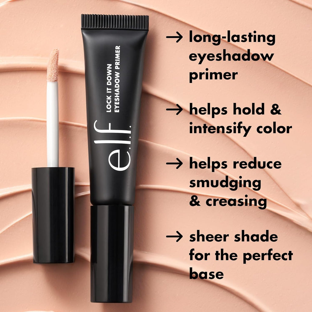 e.l.f. Lock It Down Eyeshadow Primer | Smooth Creamy Eye Makeup Primer For Long-Lasting Eyeshadow. Intensifies Color. Helps Prevent Creasing. Vegan & Cruelty-Free