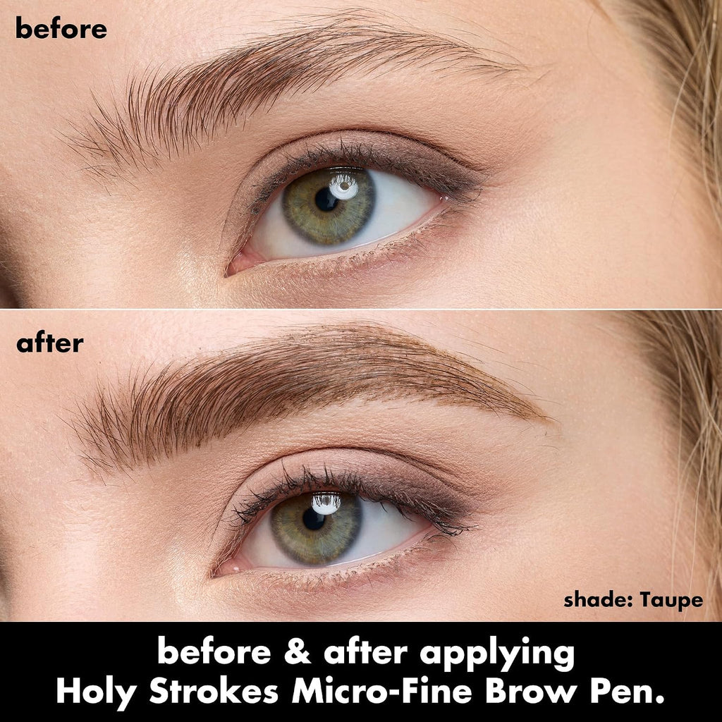 e.l.f. Holy Strokes Micro-Fine Brow Pen. Liquid Waterproof Eyebrow Makeup For Detailing & Adding Dimension. Vegan & Cruelty-Free. Taupe