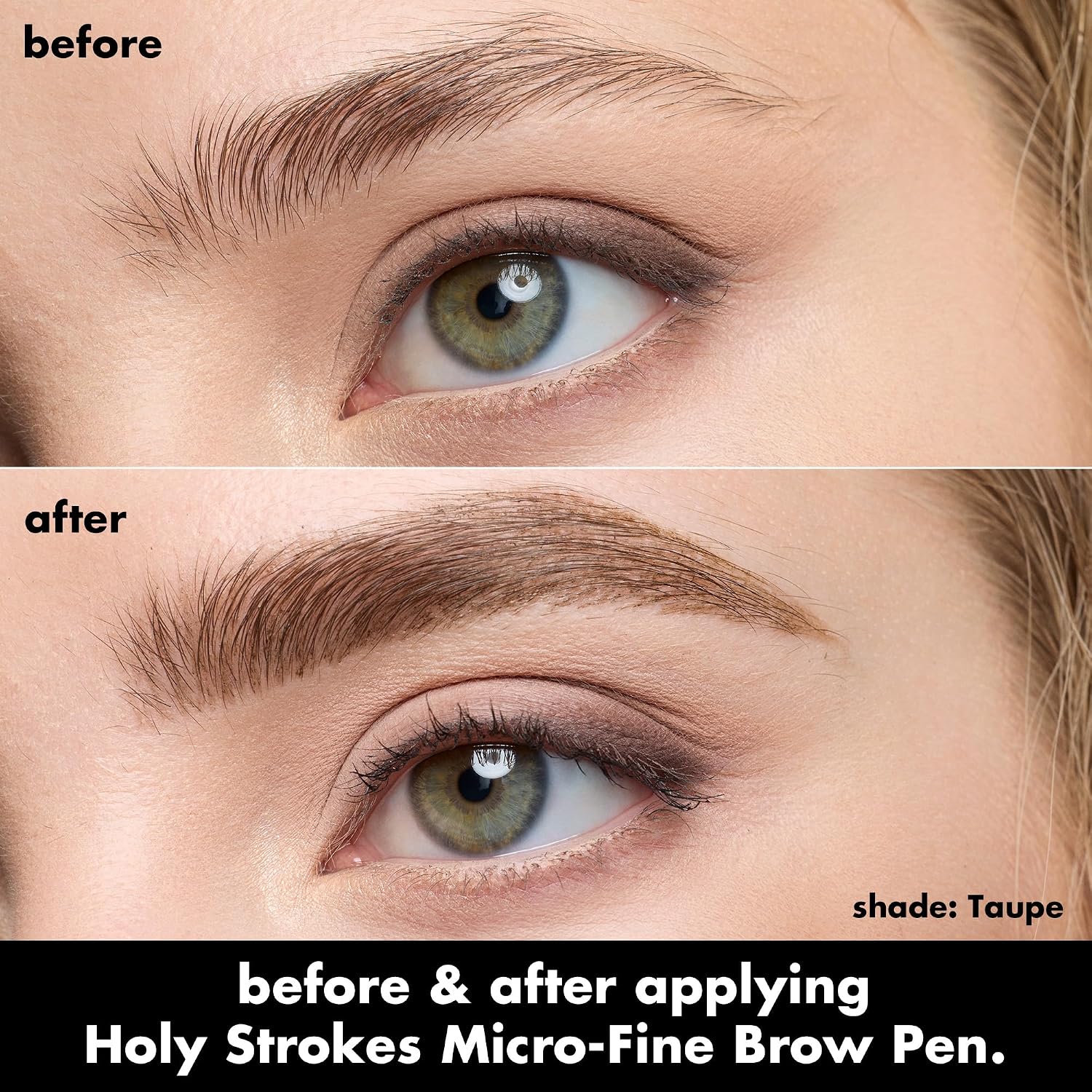 e.l.f. Holy Strokes Micro-Fine Brow Pen. Liquid Waterproof Eyebrow Makeup For Detailing & Adding Dimension. Vegan & Cruelty-Free. Taupe