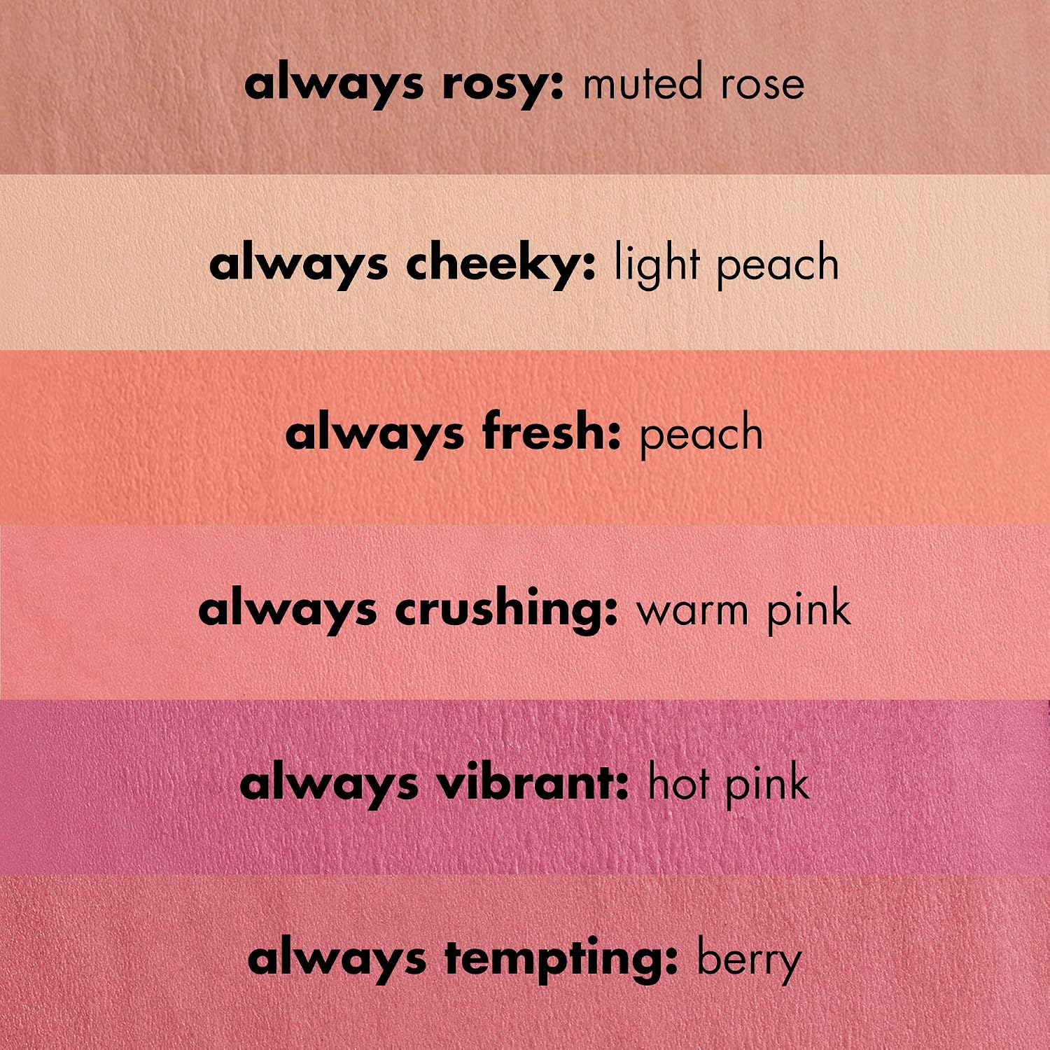 e.l.f Primer-Infused Blush. Long-Wear. Matte. Bold. Lightweight. Blends Easily. Contours Cheeks. Always Rosy. All-Day Wear. Vegan & Cruelty-Free