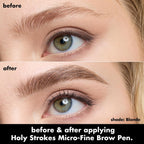 e.l.f. Holy Strokes Micro-Fine Brow Pen. Liquid Waterproof Eyebrow Makeup For Detailing & Adding Dimension. Vegan & Cruelty-Free. Blonde