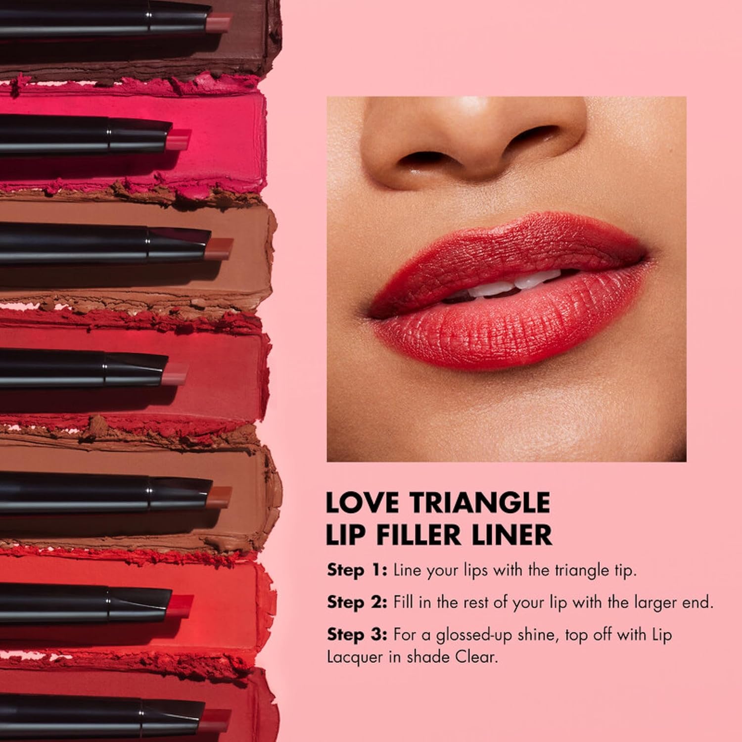 e.l.f. Love Triangle Lip Filler Liner. 2-in-1 Lipliner Pencil For Sculpting & Filling. Long-Lasting Intense Color. Vegan & Cruelty-Free. Mauve