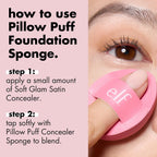 e.l.f. Pillow Puff Concealer Sponge. Beauty Blender For Streak-Free. Even. Makeup Application With Airbrushed Finish. Latex-Free. Vegan & Cruelty-Free