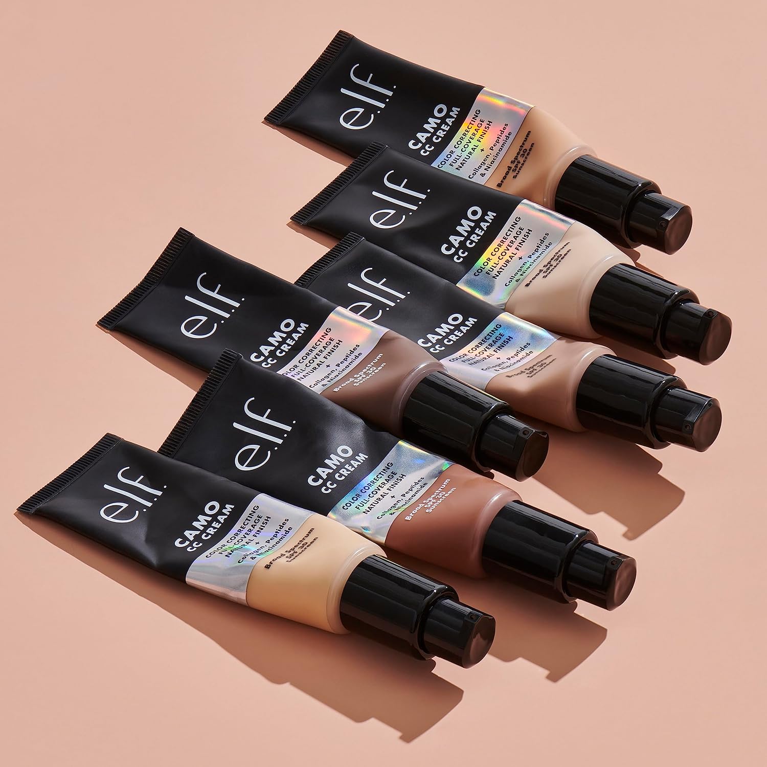 e.l.f. Camo CC Cream. SPF 30 Color-Correcting Medium-To-Full Coverage Face Foundation. Delivers An Airbrushed Finish. Vegan & Cruelty-Free. Tan 415 C