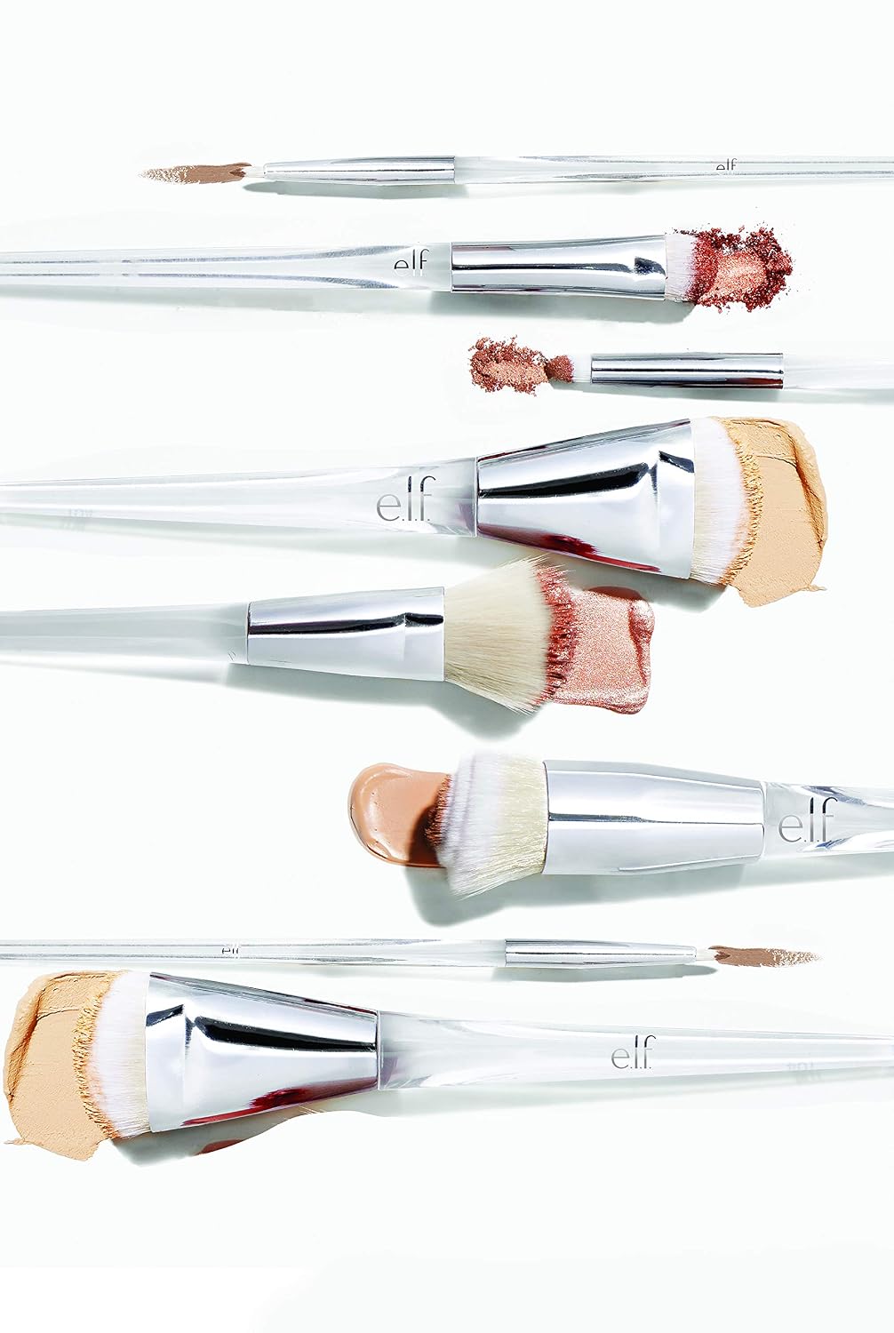 e.l.f. Precision Swirl Foundation Brush. Blends Liquid Foundation Smoothly Onto Skin. Triangular Handle For Ultimate Control. Vegan & Cruelty-Free