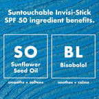 e.l.f. SKIN Suntouchable Invisi-Stick Face Sunscreen SPF 50. Clear. Lightweight with Sunflower Seed Oil. Vegan & Cruelty-Free