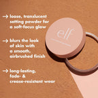 e.l.f. Halo Glow Soft Focus Setting Powder. Silky & Creates Soft Glow Without Shine. Smooths Pores & Lines. Vegan & Cruelty-Free. Deep/Rich