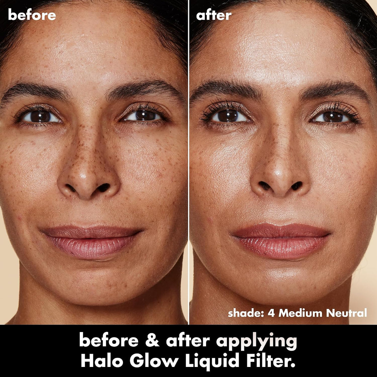 e.l.f. Halo Glow Liquid Filter. Hydrating Complexion Boost. 4 Medium | Soft Focus. Luminous Natural Glow for Face & Body. Infused with Hyaluronic Acid & Squalene. Vegan & Cruelty-Free