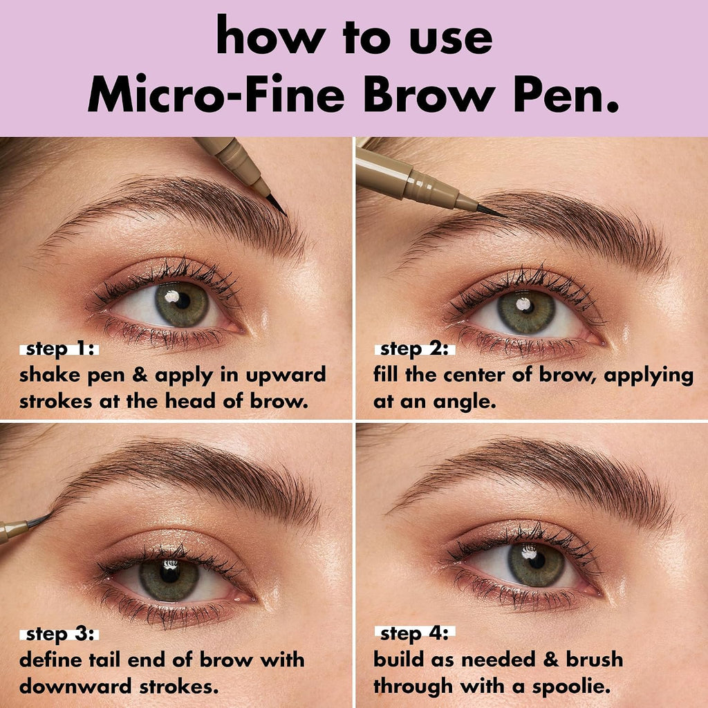 e.l.f. Holy Strokes Micro-Fine Brow Pen. Liquid Waterproof Eyebrow Makeup For Detailing & Adding Dimension. Vegan & Cruelty-Free. Soft Brown