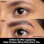 e.l.f. Holy Strokes Micro-Fine Brow Pen. Liquid Waterproof Eyebrow Makeup For Detailing & Adding Dimension. Vegan & Cruelty-Free. Espresso