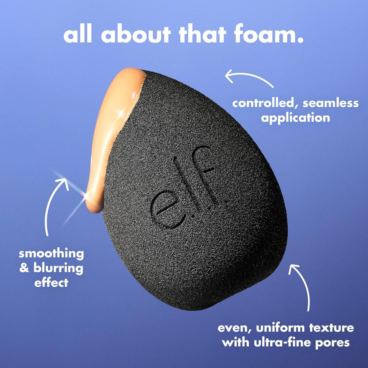 e.l.f. Bounce & Blur Pro Sponge | Multi-Use Makeup Blending Sponge for Cream. Liquid & Powder Formulas. Creates A Blurred Finish. Vegan & Cruelty-Free