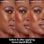 e.l.f. Camo Liquid Blush. Buildable & Blendable. Gorg Orange | Lightweight Liquid Formula. Long-Lasting Wear. High-Pigment Color. Smooth Application. Buildable. Vegan & Cruelty-Free