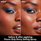 e.l.f. Power Grip Dewy Setting Spray. Hydrating Mist. Dewy Glow Finish | 5% Aloe. Hyaluronic Acid + Squalene Blend. Preps for Long-Lasting Hold. Non-Sticky & Non-Greasy Feel. Vegan & Cruelty-Free